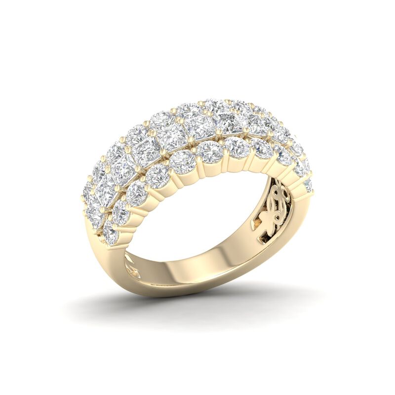 Lab Grown Diamond 2 1/2ctw. Princess Cut & 14k Yellow Gold Anniversary Ring image number null